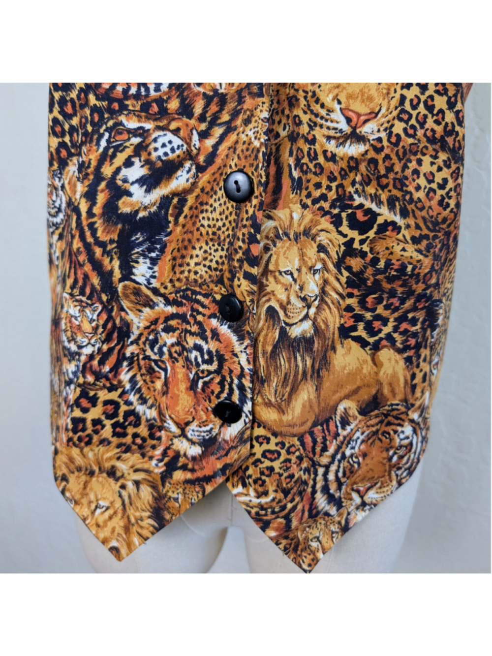 Vintage Westbury XL Big Cat Animal Print Vest Lion Tiger Leopard Safari Novelty - Picture 3 of 10